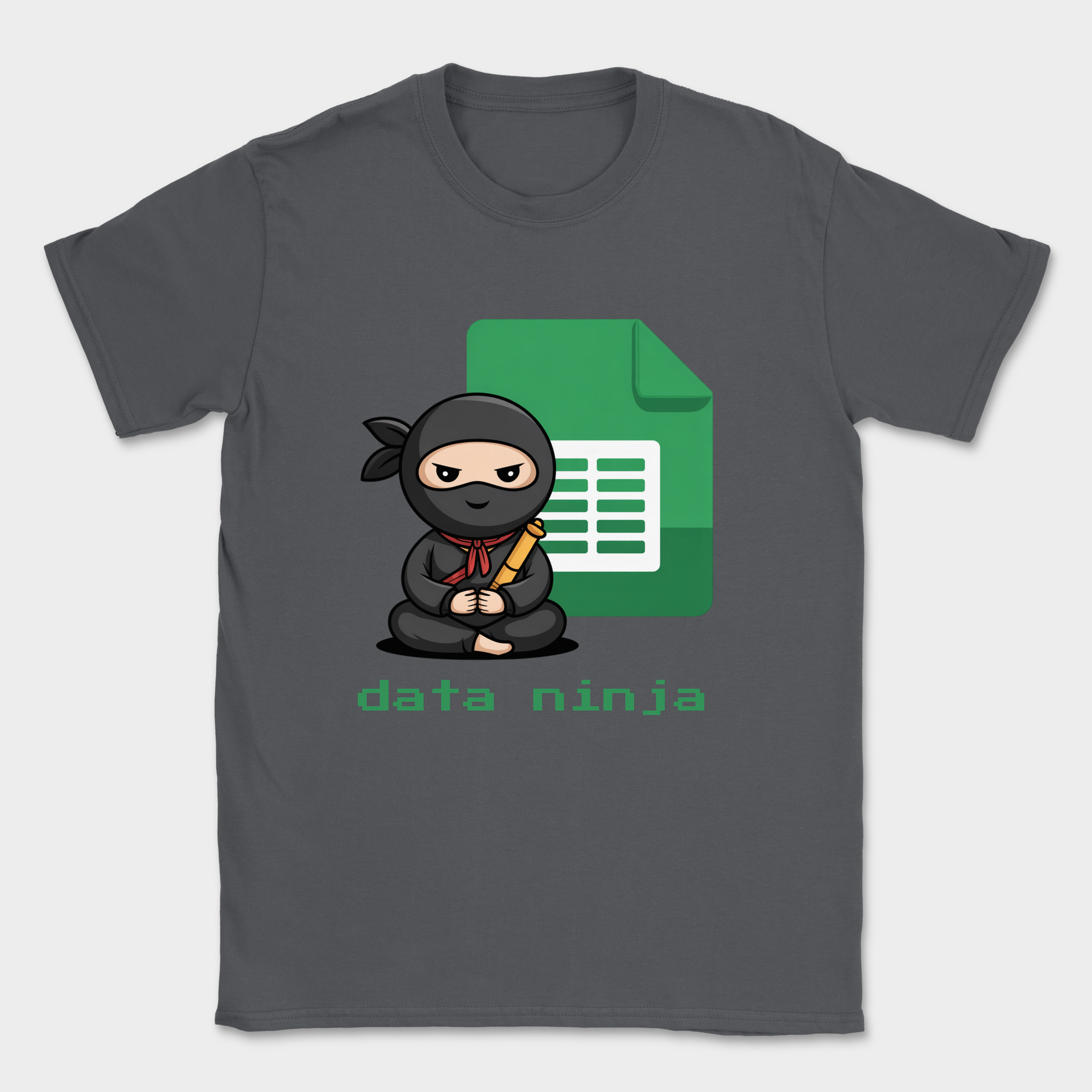 data ninja sheet shirt — Dark Heather Grey