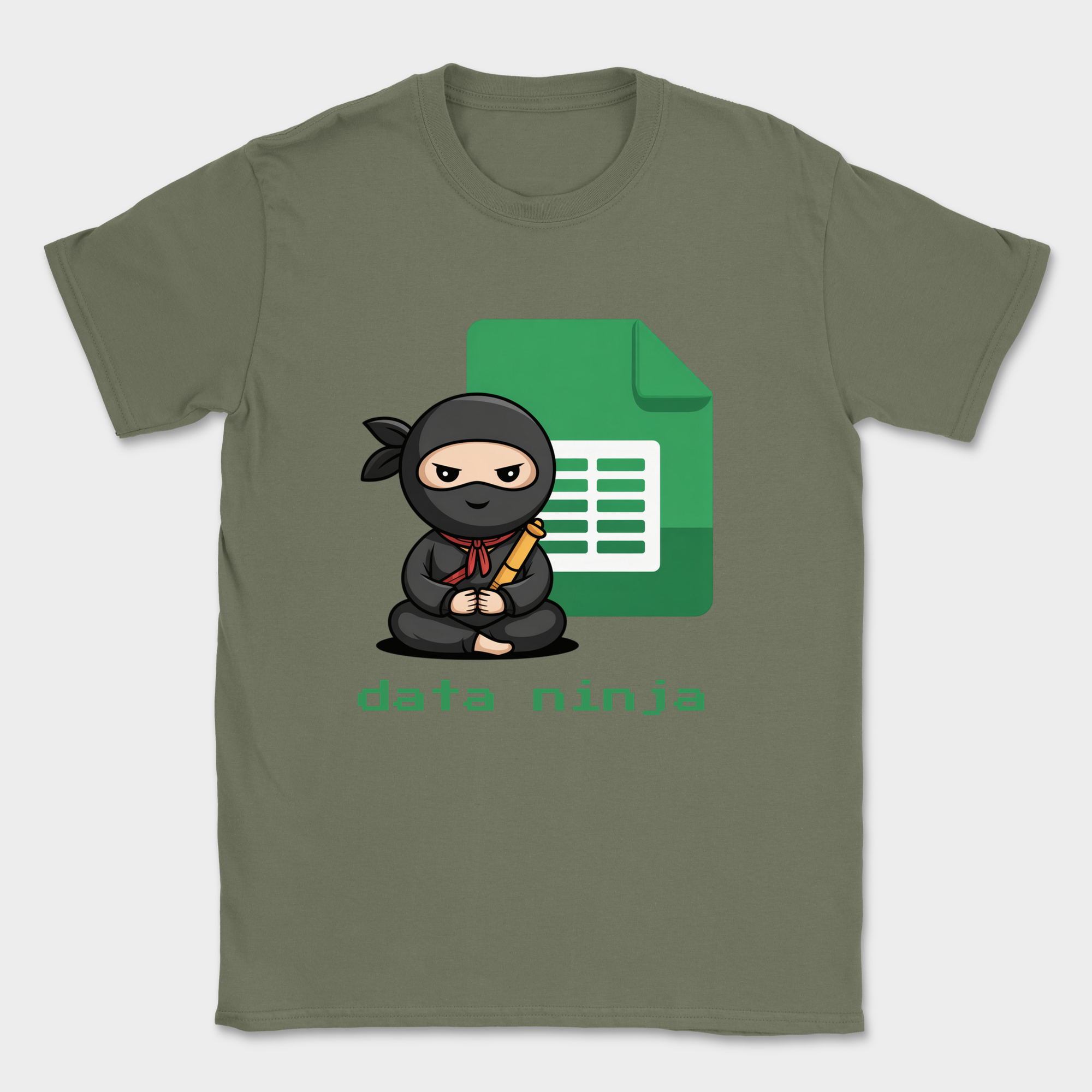 data ninja sheet shirt — Military Green