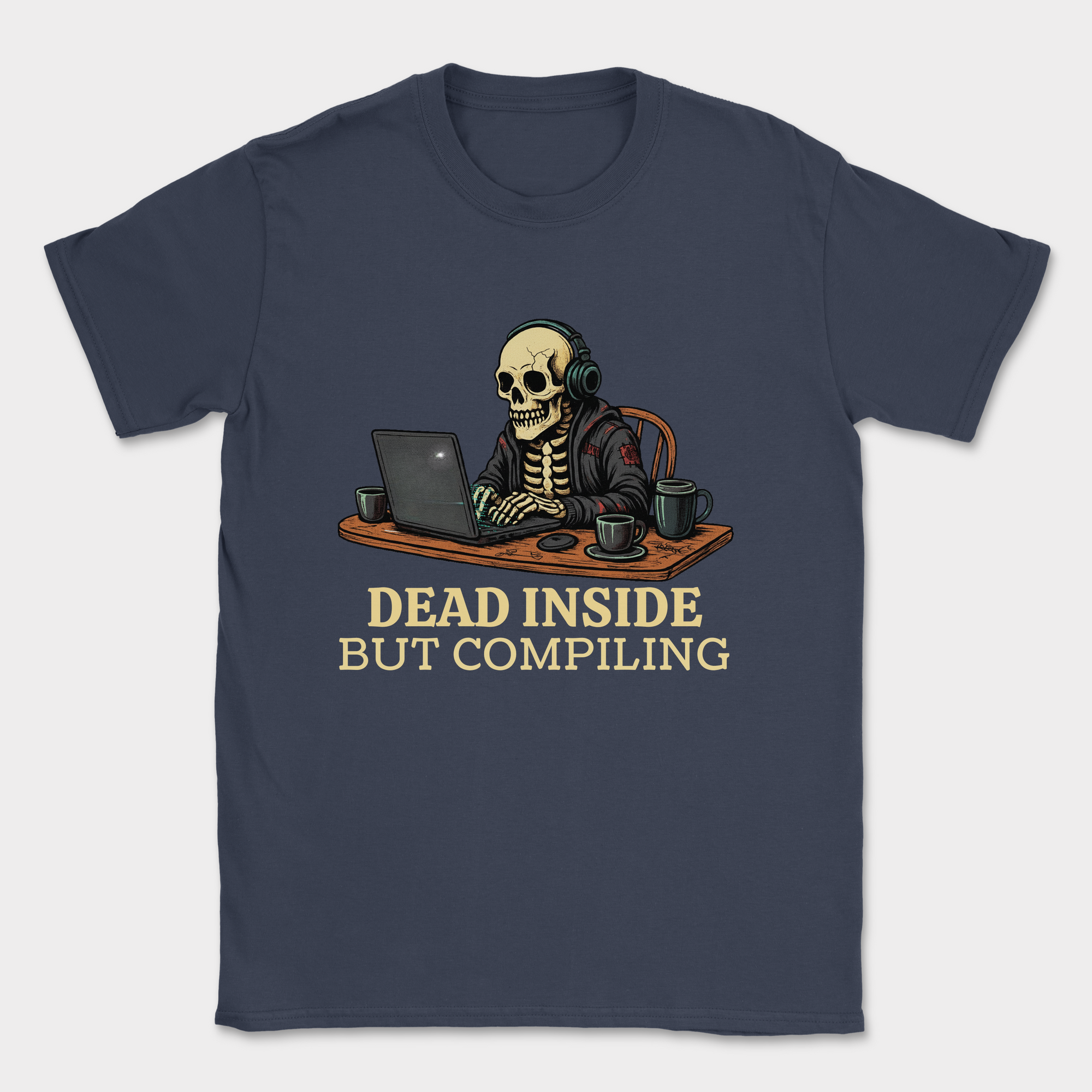 dead inside but compiling shirt — Navy