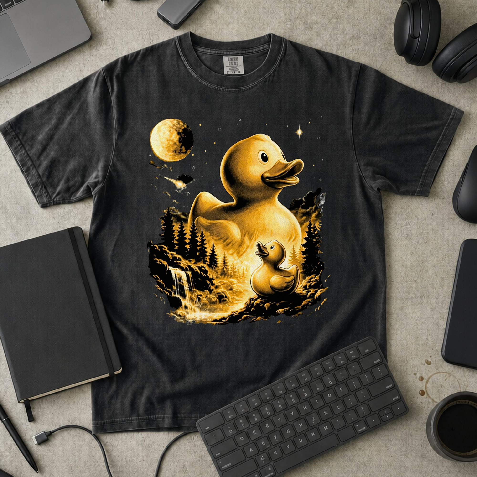 Debug Duck Midnight Premium Shirt — black Premium Shirt mock-up