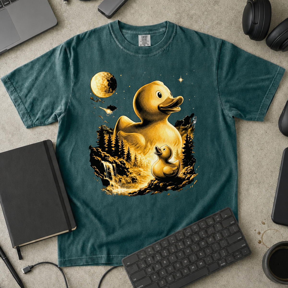 Debug Duck Midnight Premium Shirt — blue spruce Premium Shirt mock-up