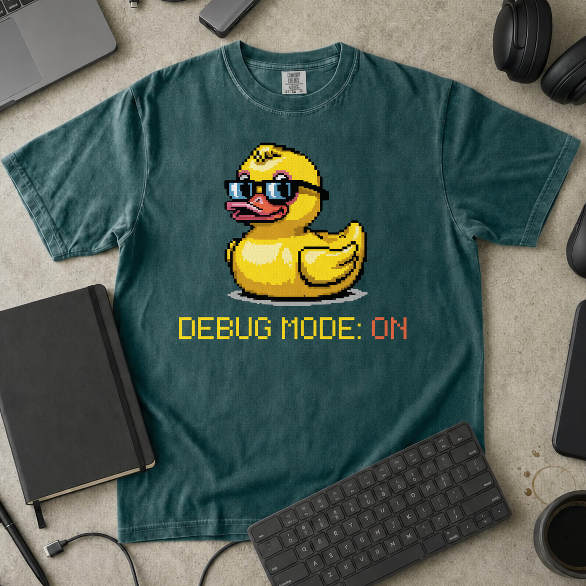 Debug mode: ON Premium Shirt — blue spruce Premium Shirt mock-up