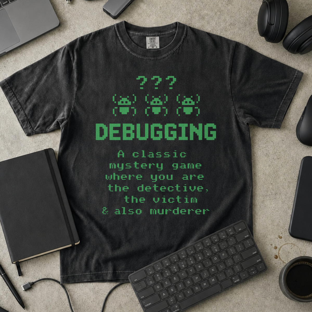 debugging definition Premium Shirt — black Premium Shirt mock-up
