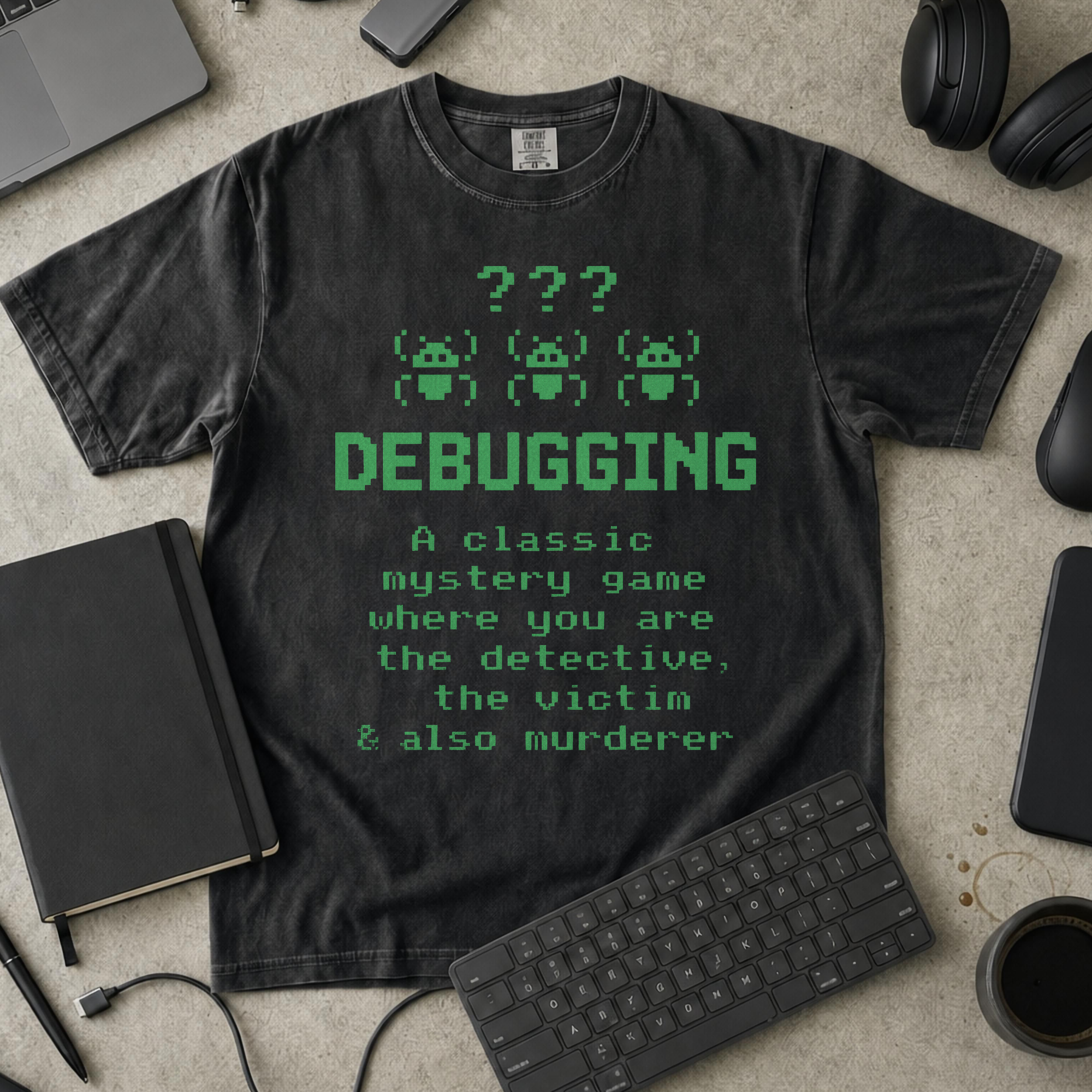 debugging definition Premium Shirt — black Premium Shirt mock-up