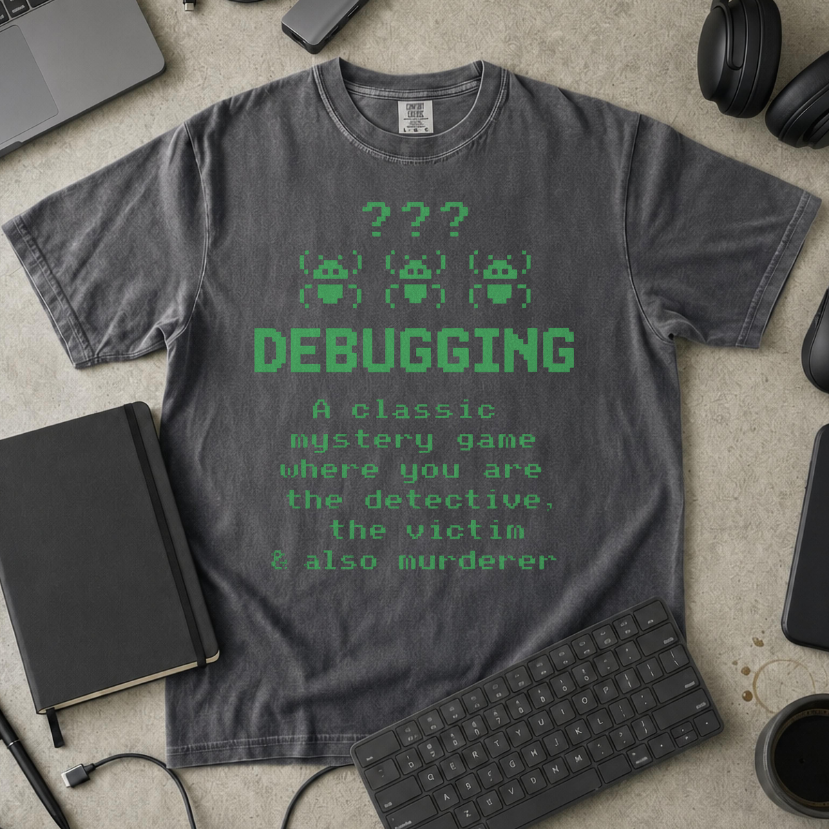 debugging definition Premium Shirt — pepper Premium Shirt mock-up