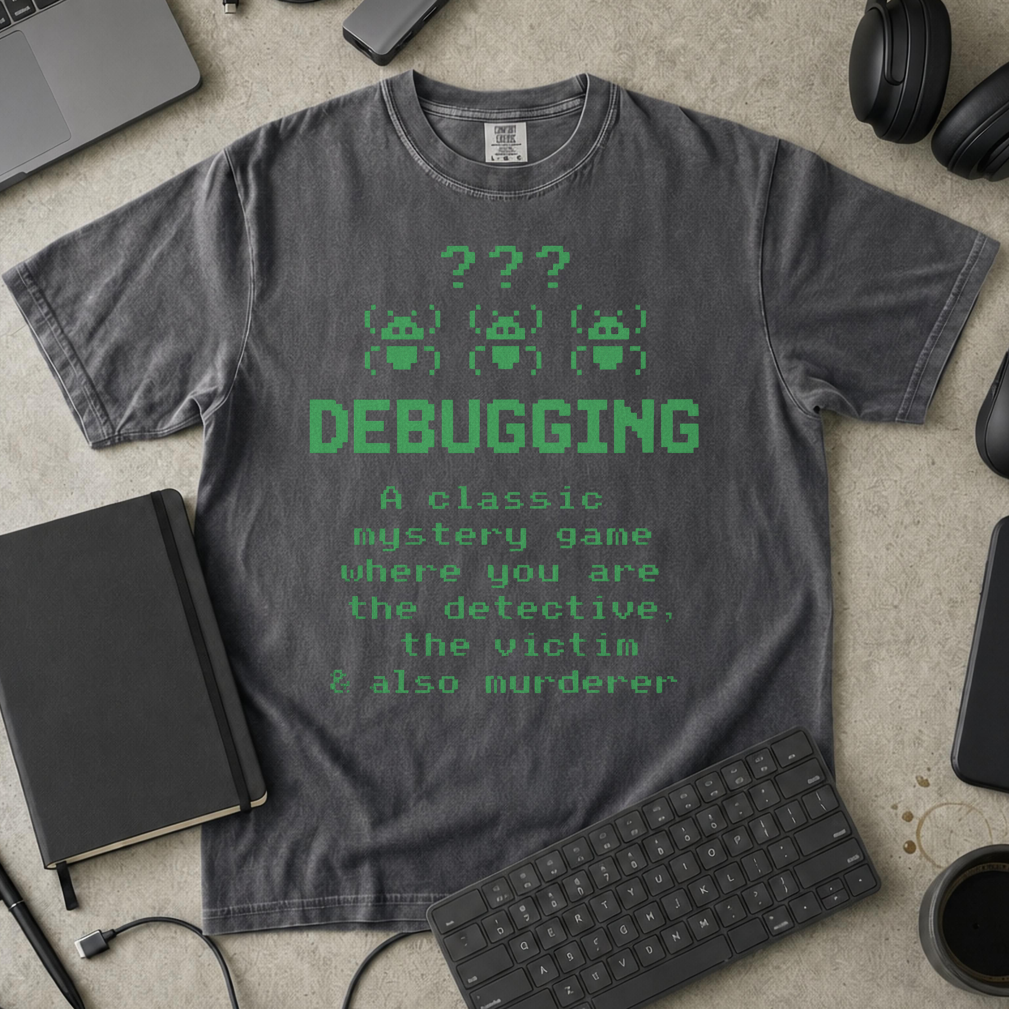 debugging definition Premium Shirt — pepper Premium Shirt mock-up