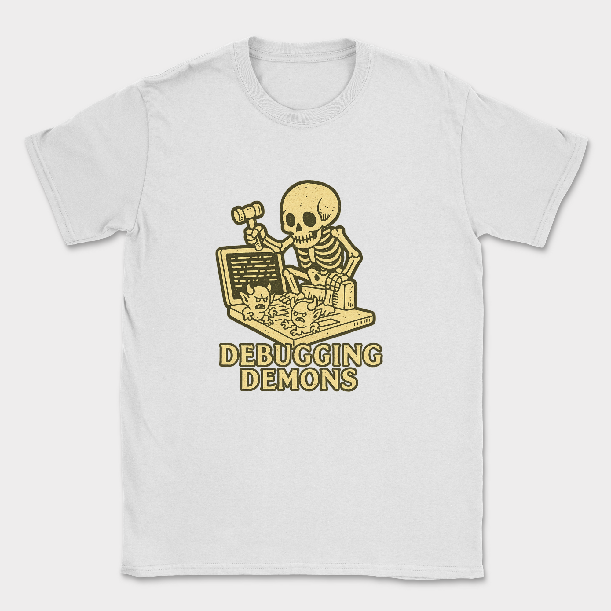 debugging demons shirt — White