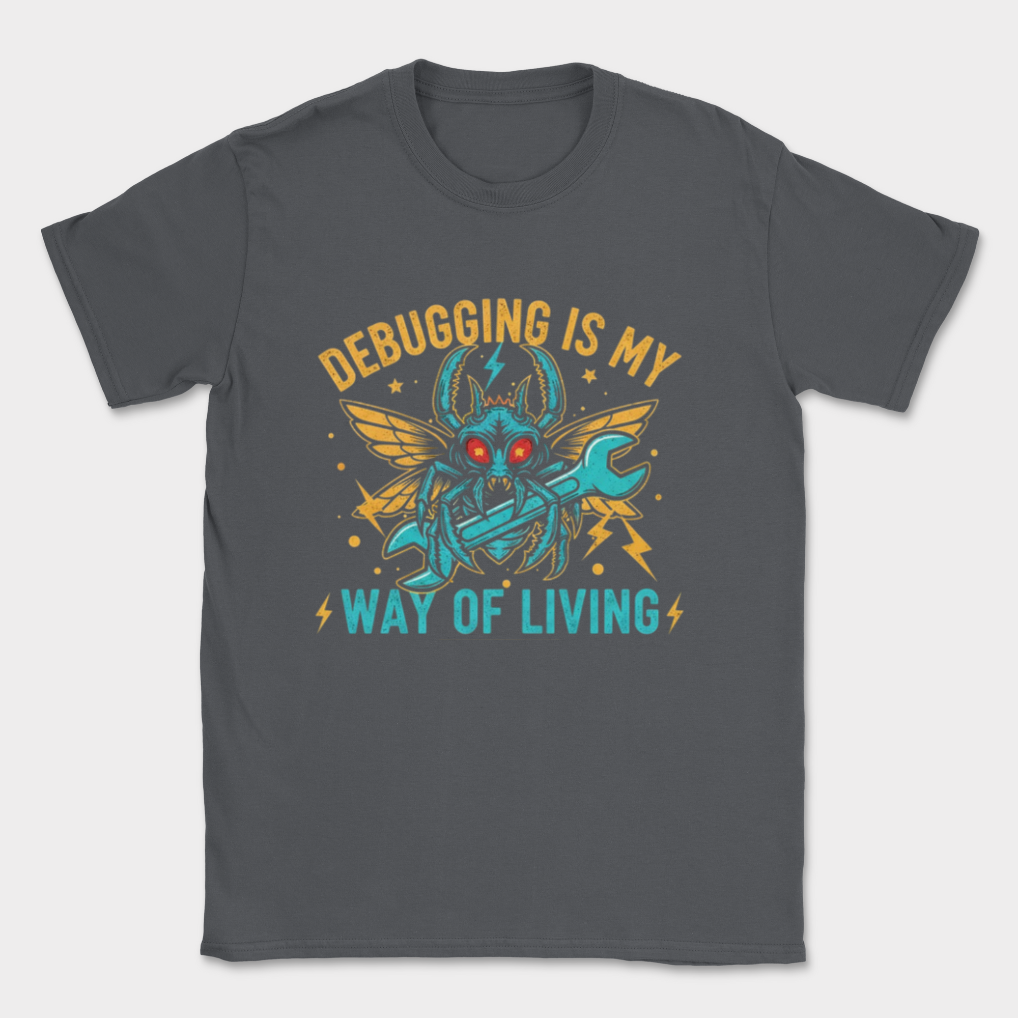 debugging is my new way of living shirt — Dark Heather Grey