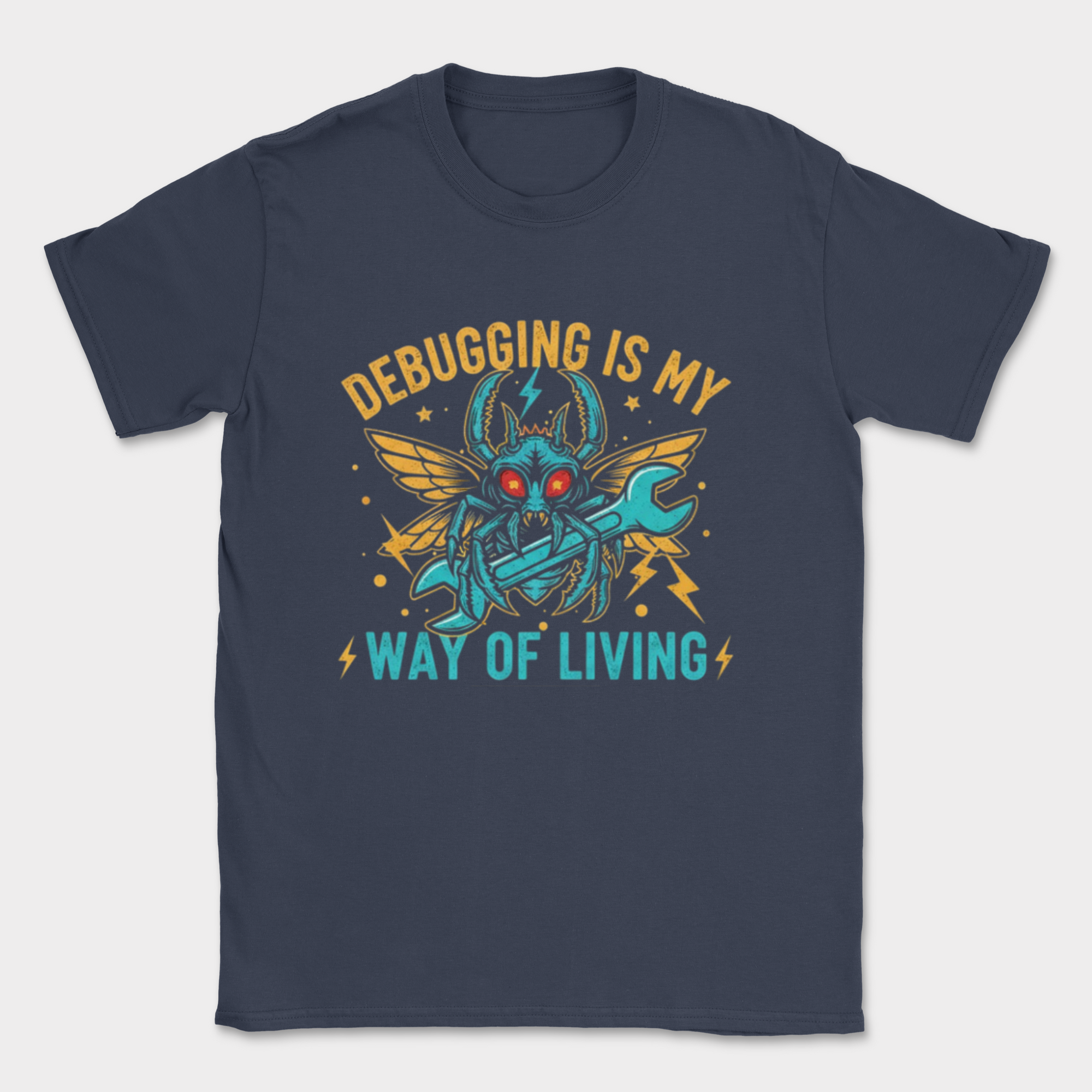 debugging is my new way of living shirt — Navy