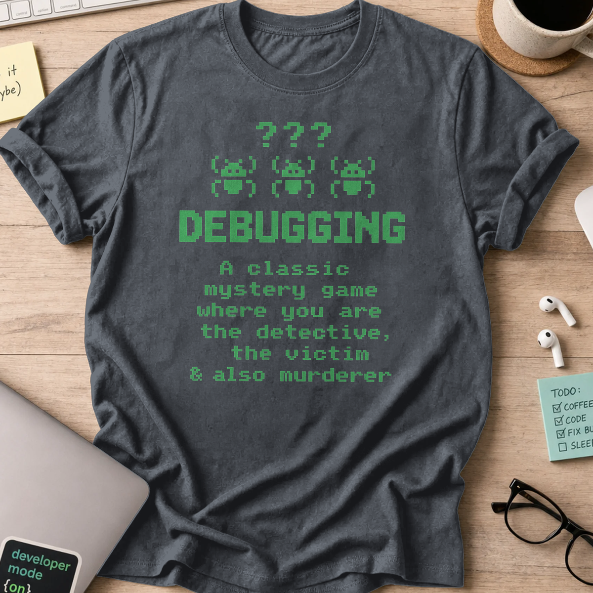 debugging definition shirt - Dark Heather