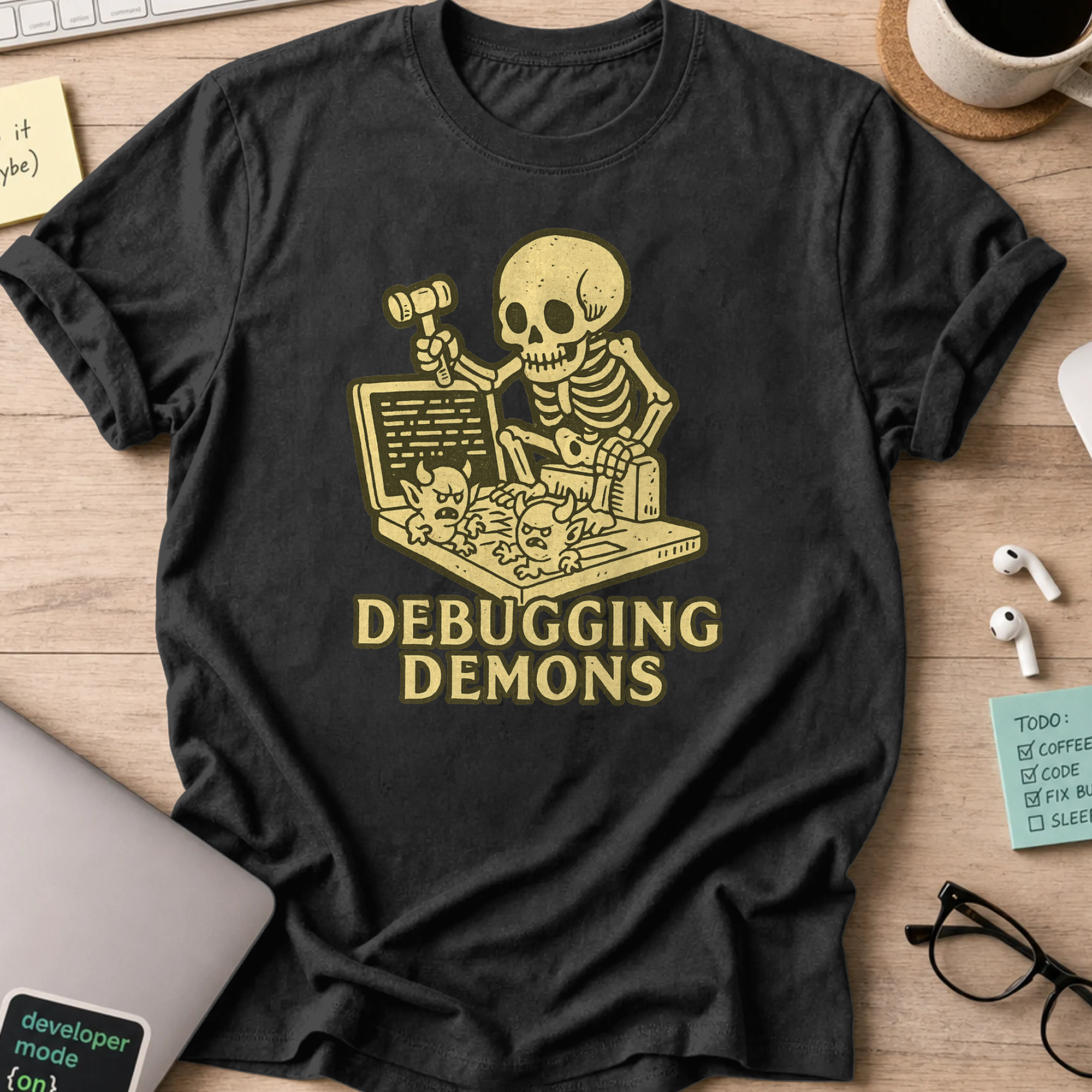 debugging demons shirt - Black