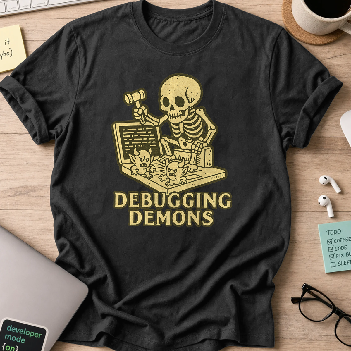 debugging demons shirt - Black