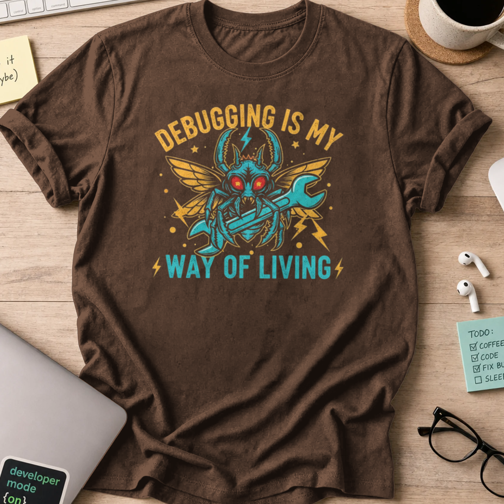 debugging is my new way of living shirt - Dark Chocolate