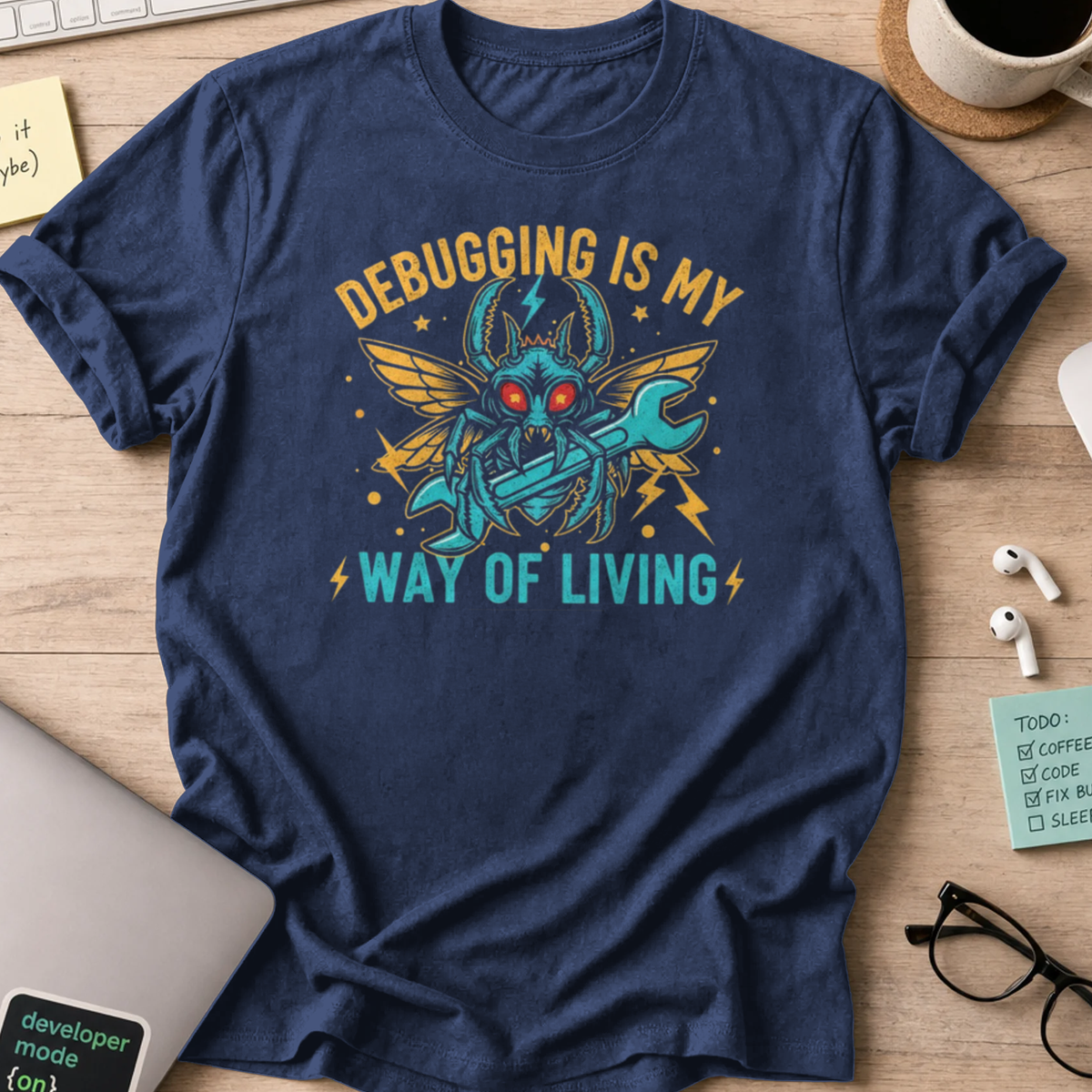 debugging is my new way of living shirt - Navy