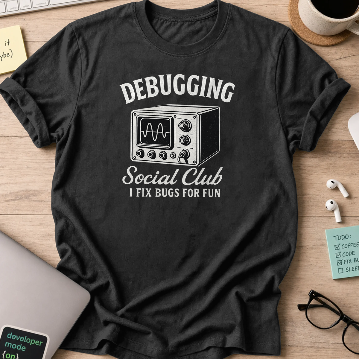 debugging social club shirt - Black