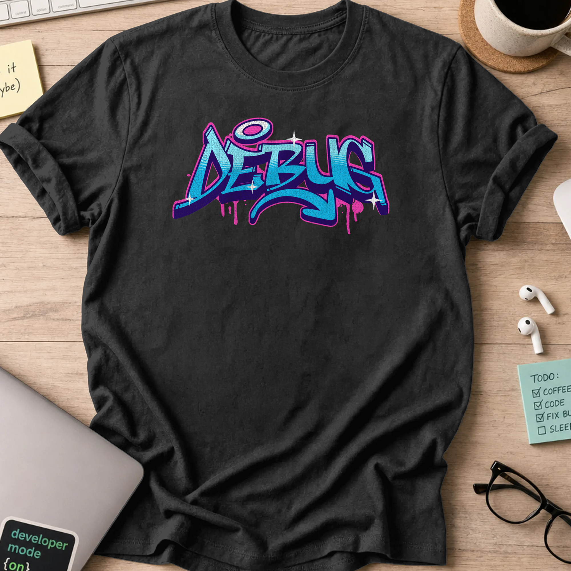 debug grafitti shirt - Black