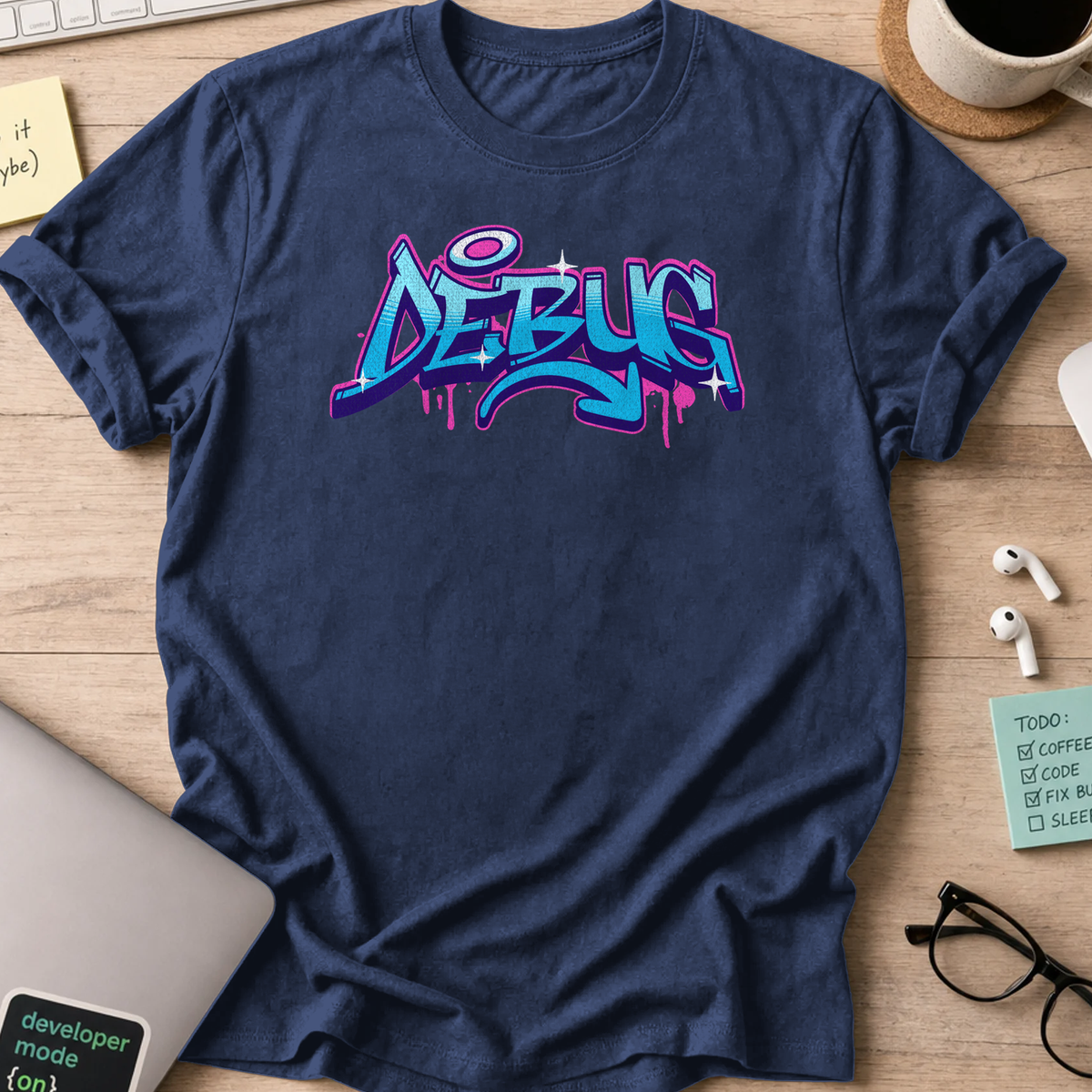 debug grafitti shirt - Navy