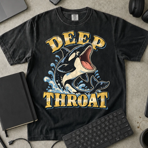 Deep Throat Shirt — Black Comfort Colors 1717 flat lay
