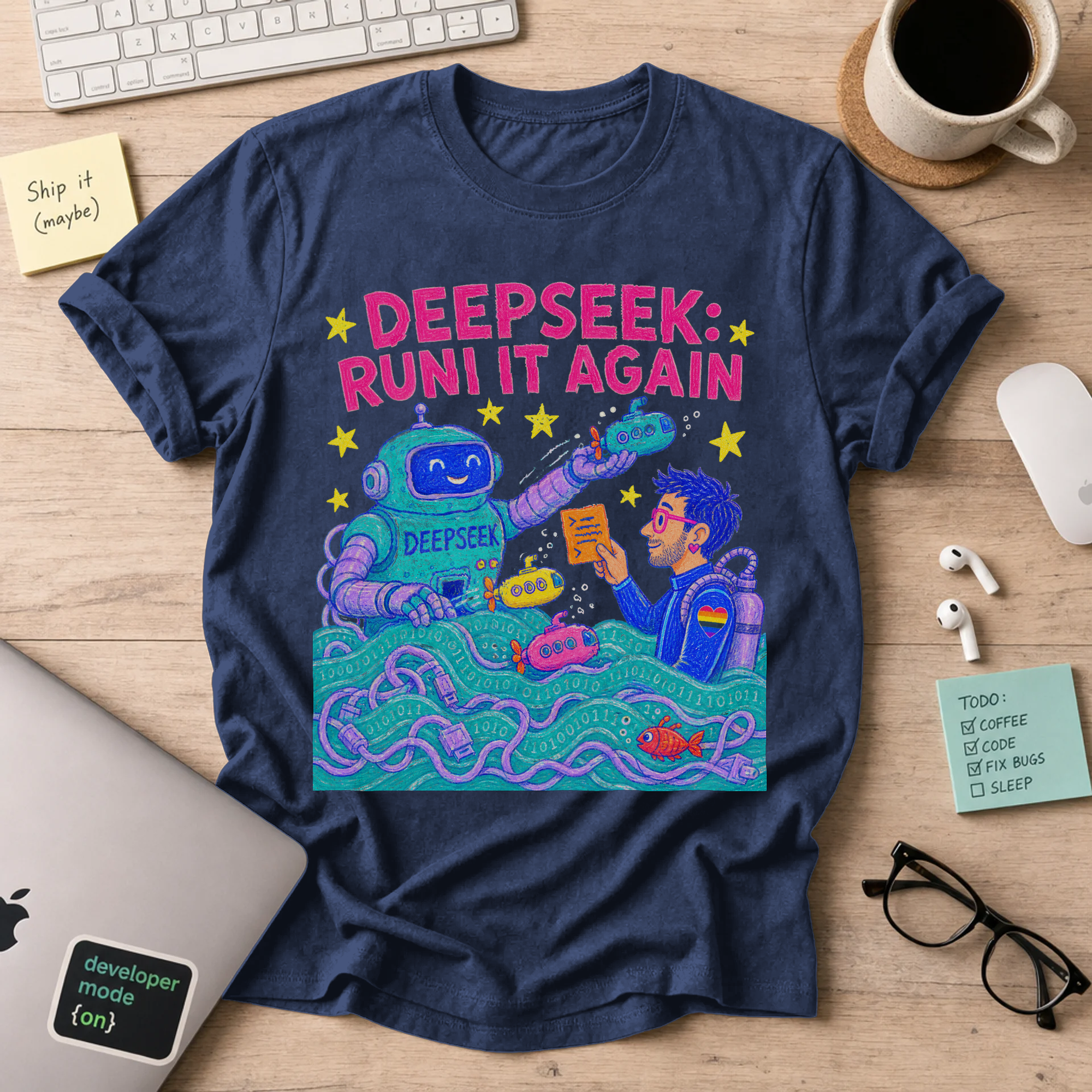 DeepSeek: Run It Again Shirt — Navy