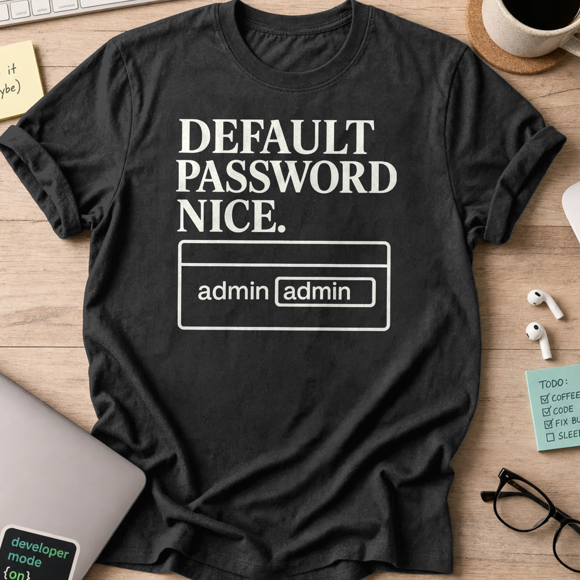 default password shirt - Black