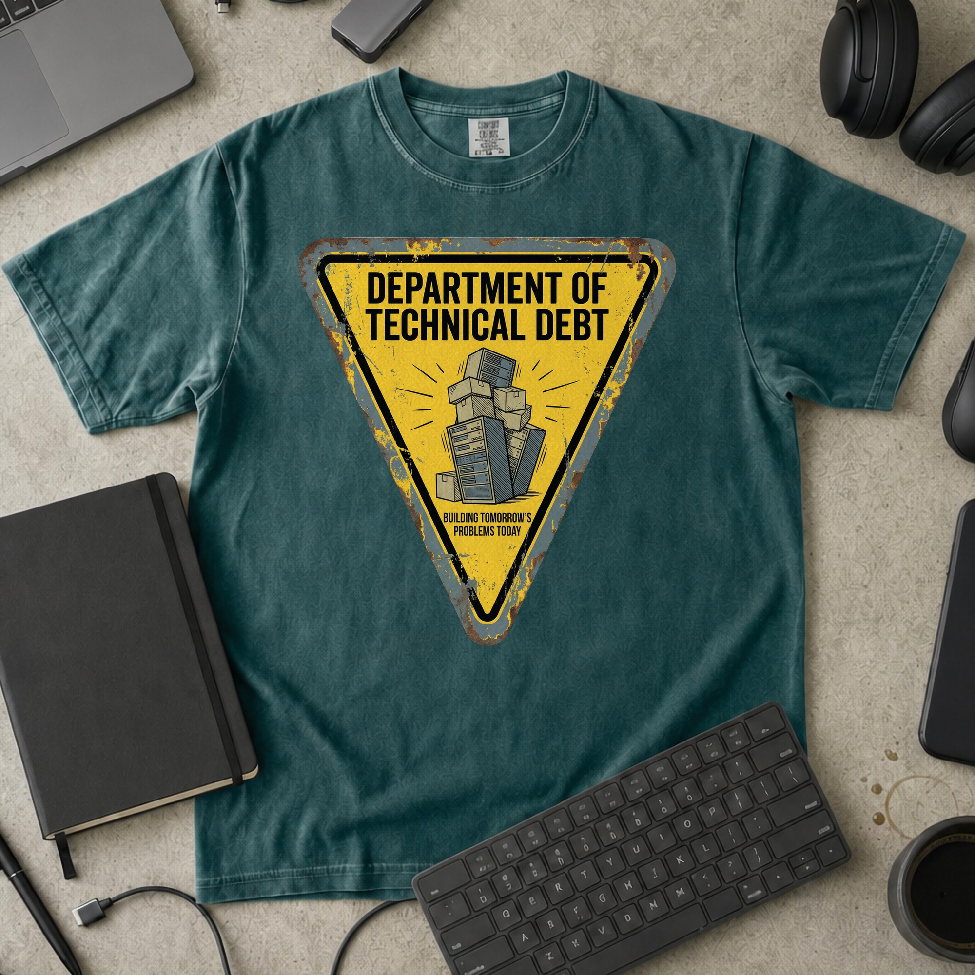 department of technical debt Premium Shirt — blue spruce Premium Shirt mock-up