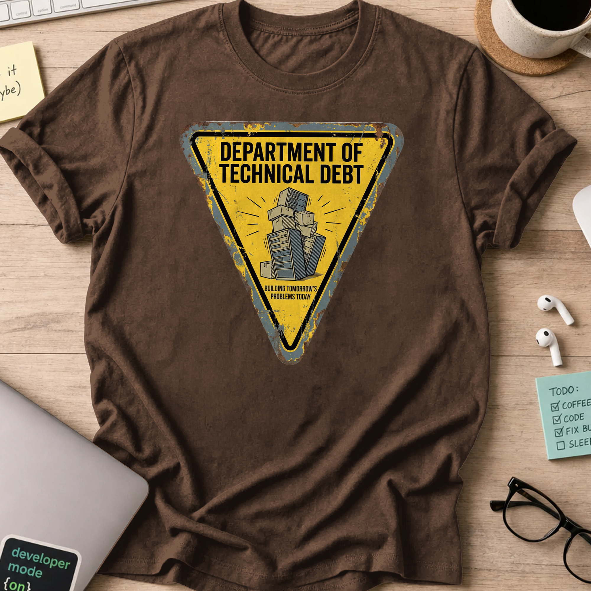 department of technical debt shirt - Dark Chocolate