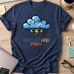 deploy and pray cloud shirt - Navy
