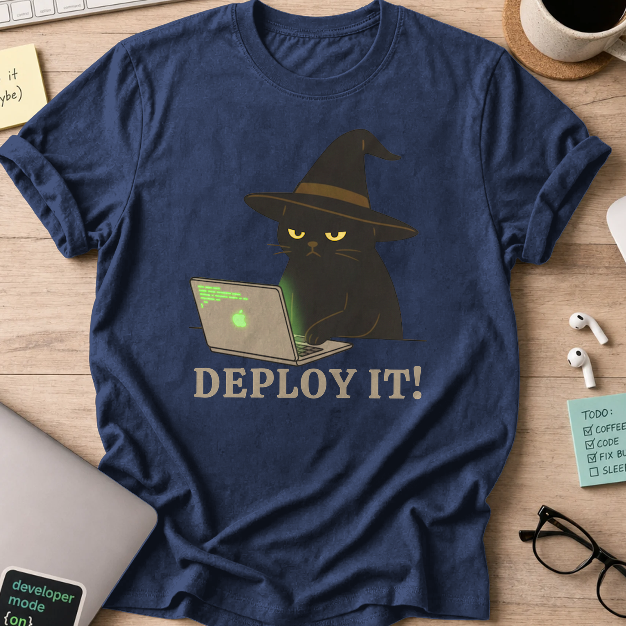 deploy it cat shirt - Navy