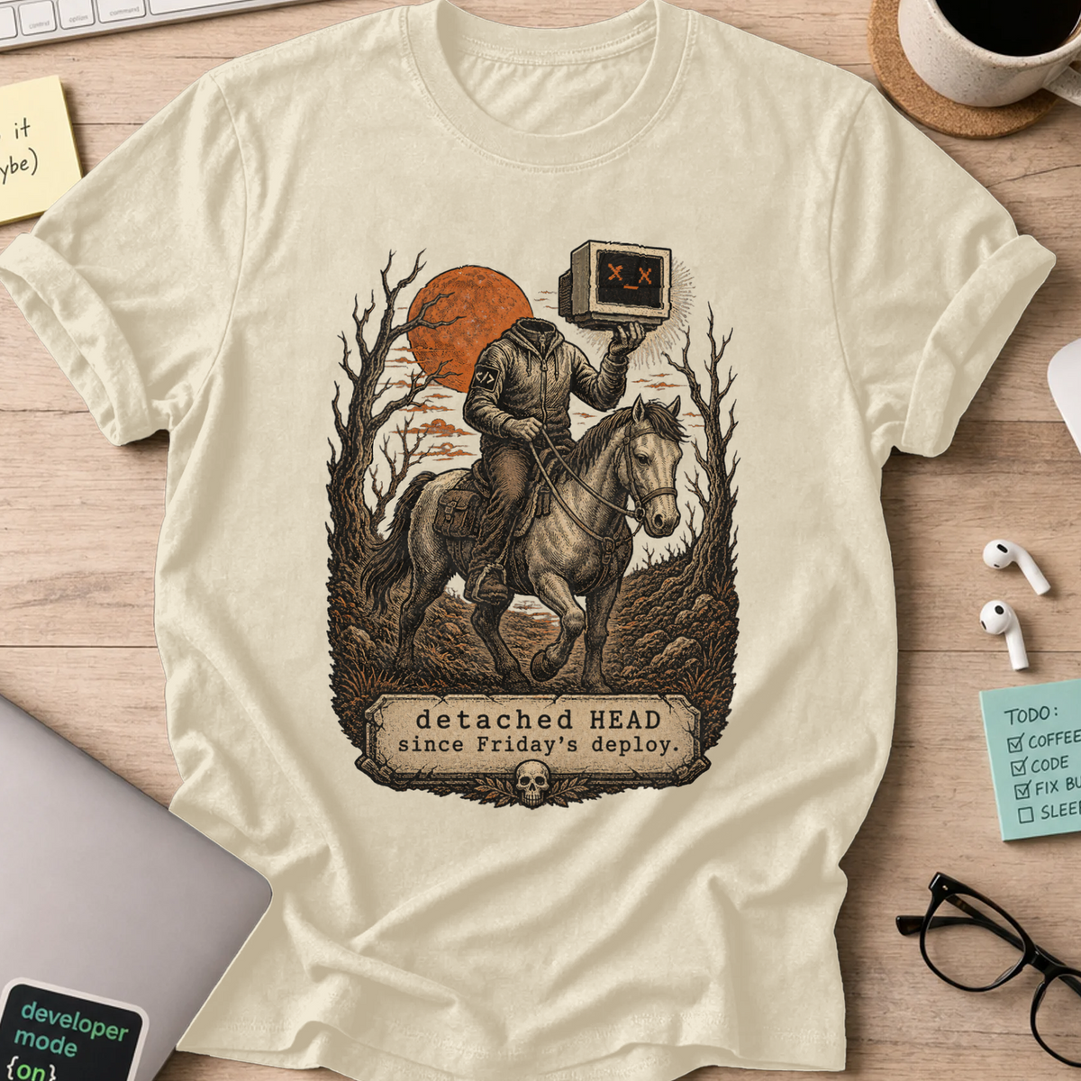 Detached HEAD Since Friday’s Deploy Shirt — Natural storefront mockup