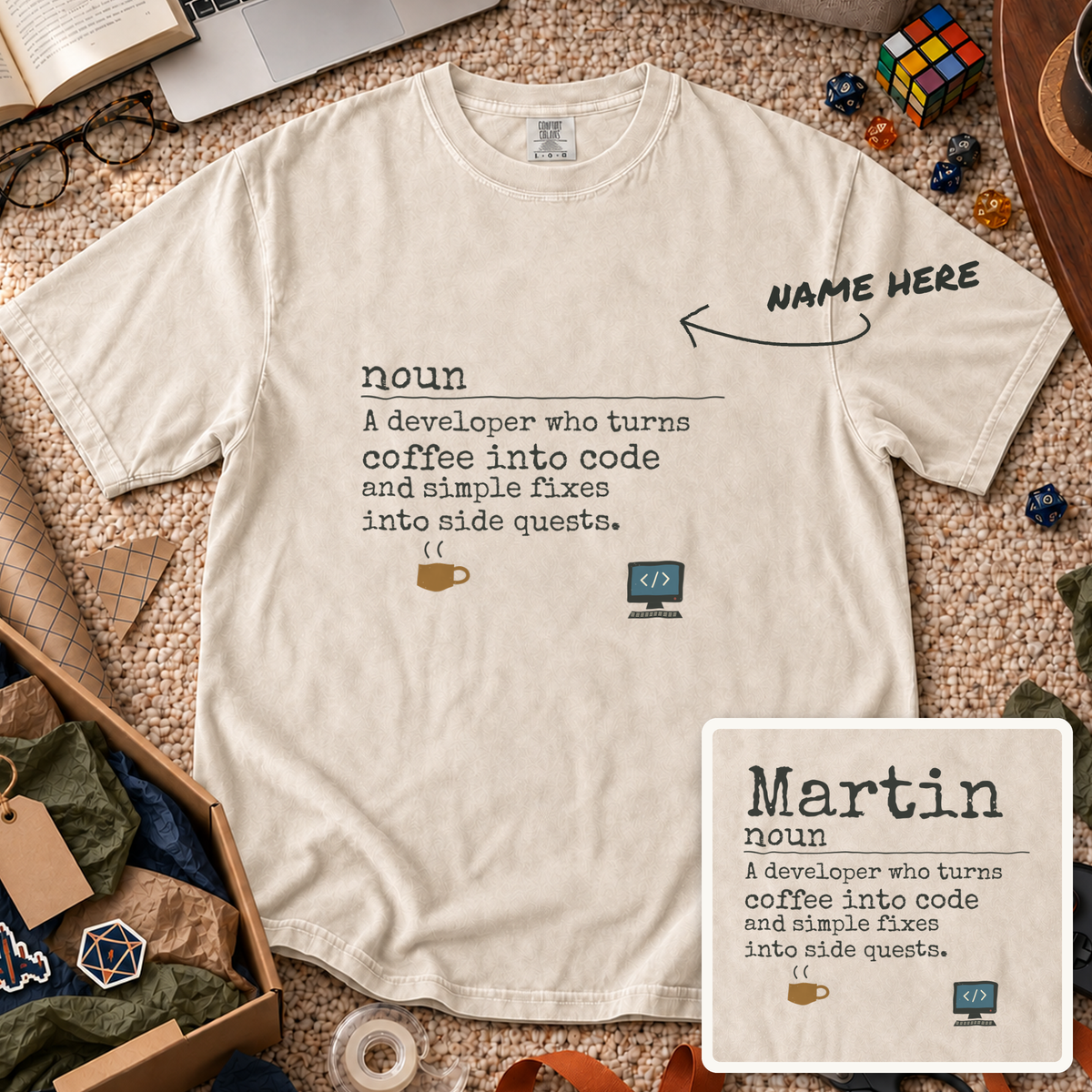 Developer Definition Custom Shirt — personalized Ivory Comfort Colors 1717