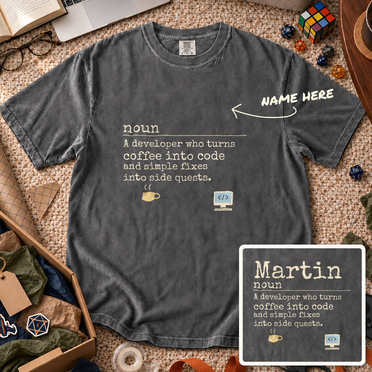 Developer Definition Custom Shirt — personalized Pepper Comfort Colors 1717