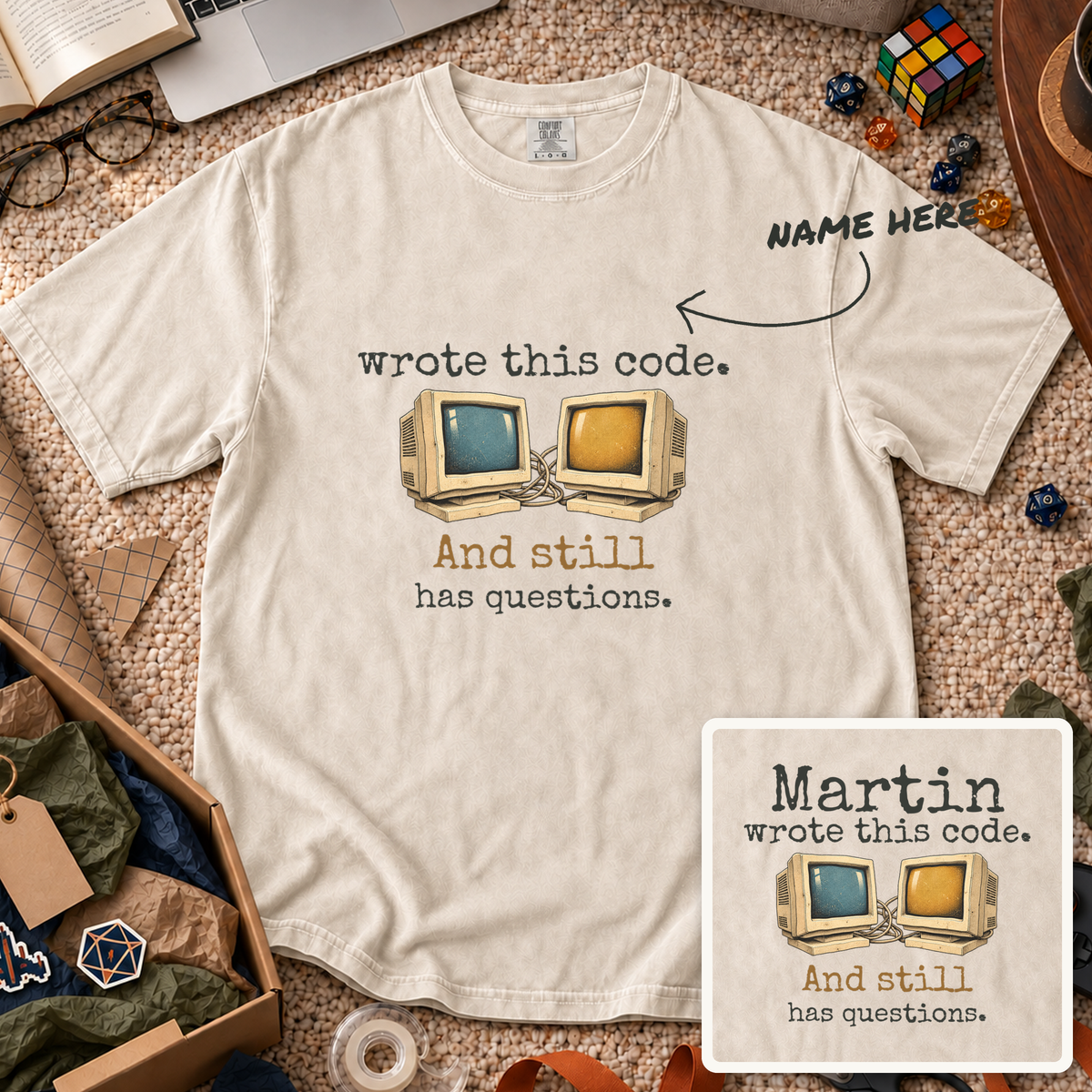 Wrote This Code Custom Shirt — personalized Ivory Comfort Colors 1717