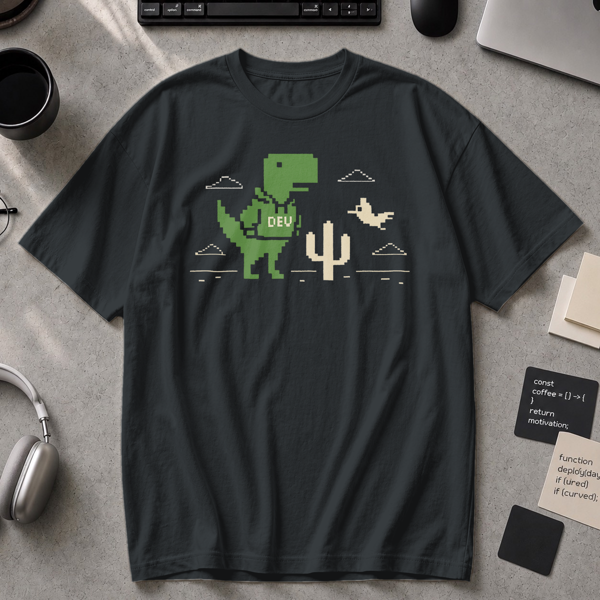 dev dinosaur Premium Shirt - Black