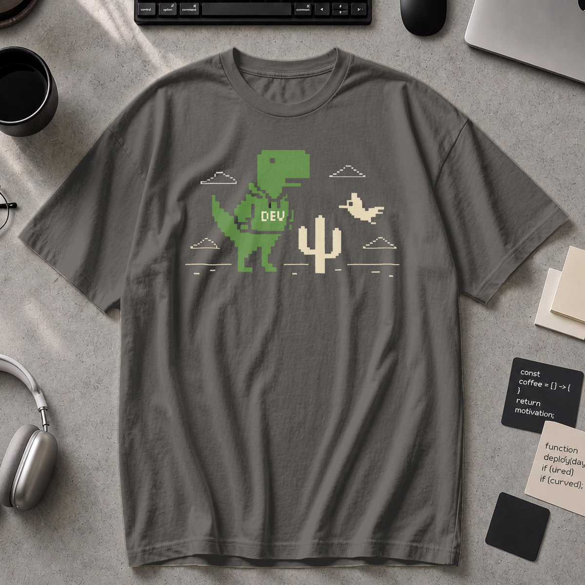 dev dinosaur Premium Shirt - Pepper