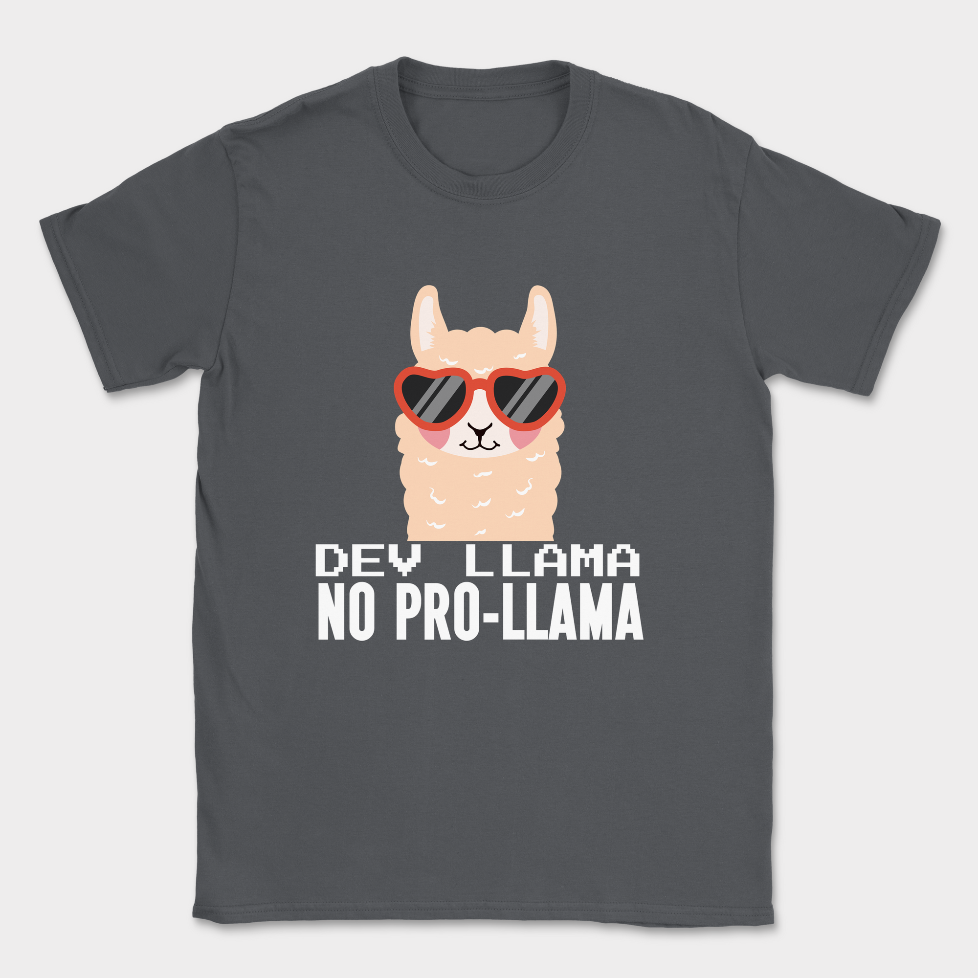 Dev Llama shirt — Dark Heather Grey