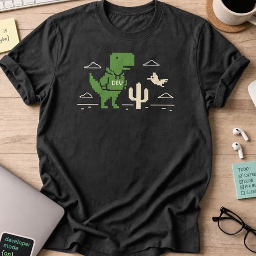 dev dinosaur shirt - Black