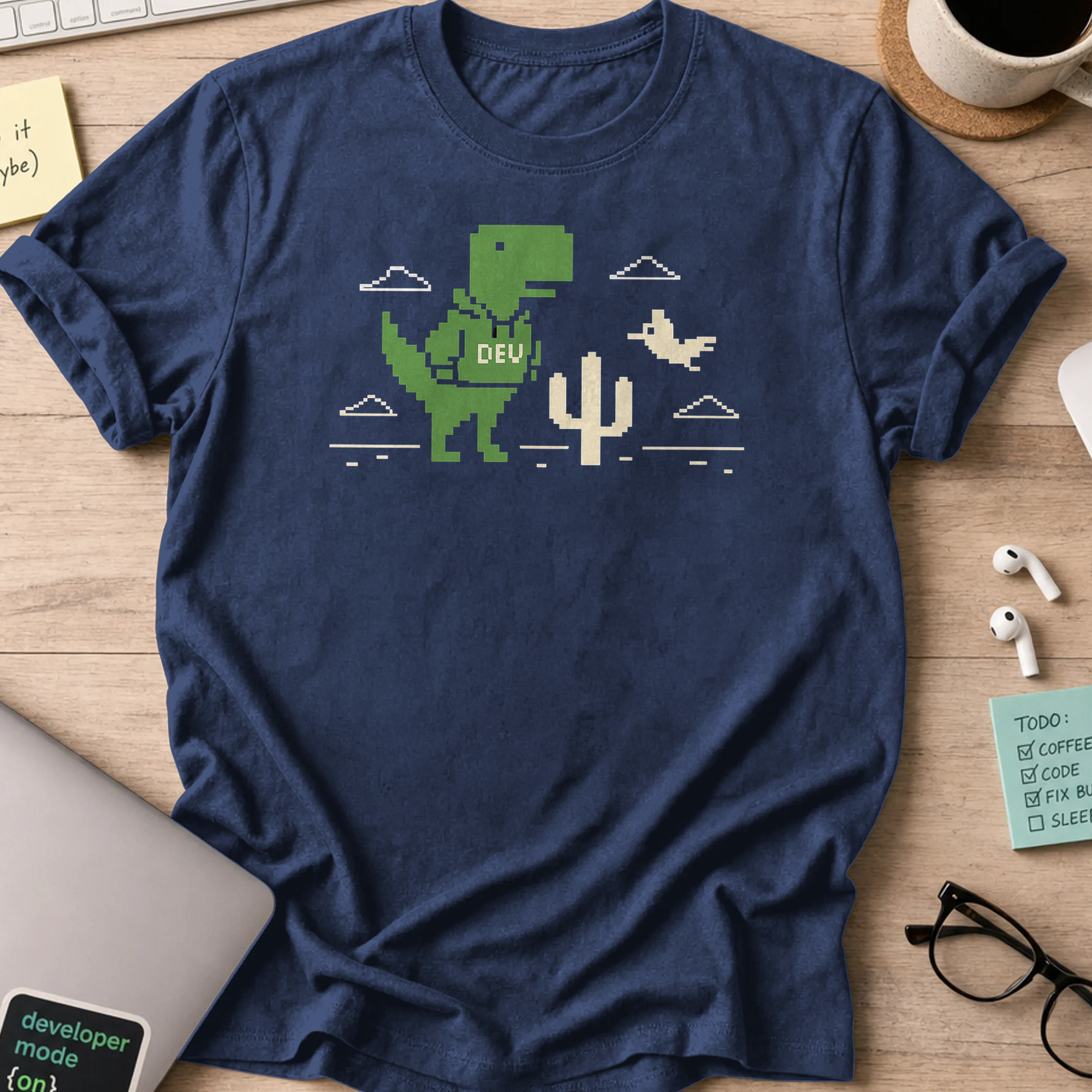 dev dinosaur shirt - Navy