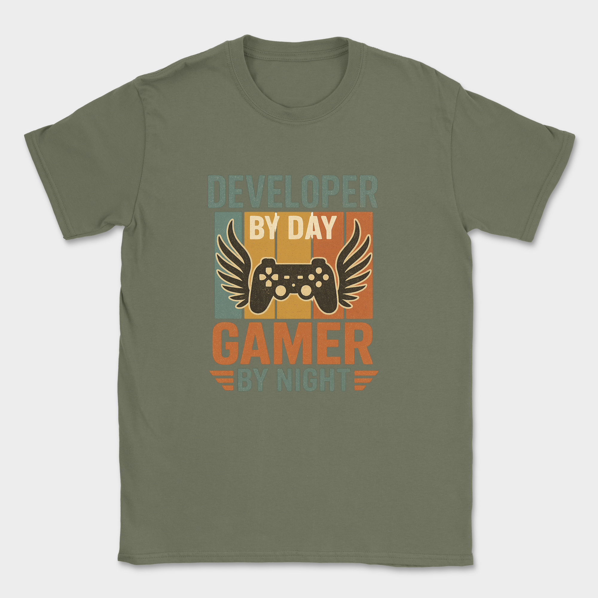 developer by day gamer by night shirt — Military Green