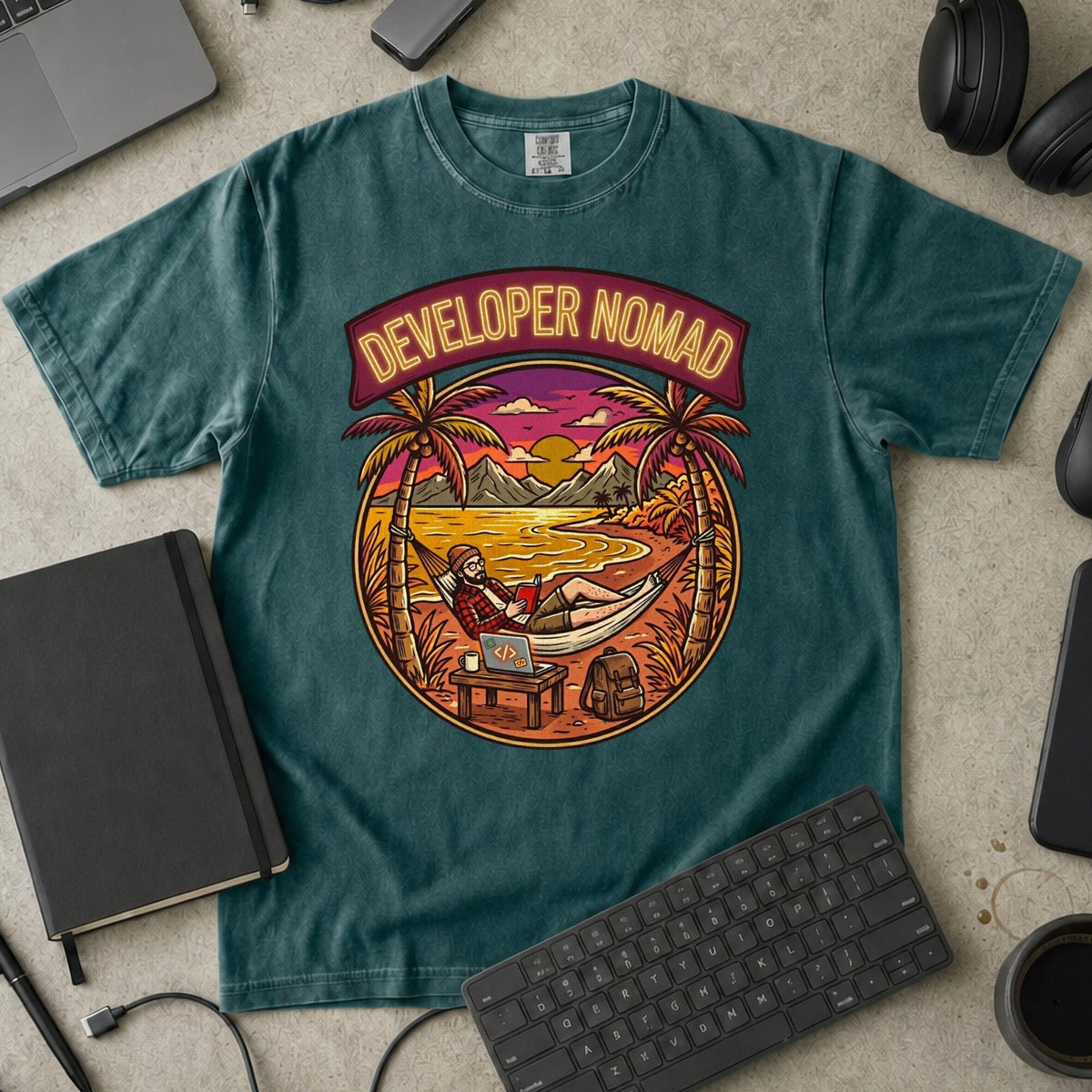 Developer Nomad Premium Shirt — blue spruce Premium Shirt mock-up