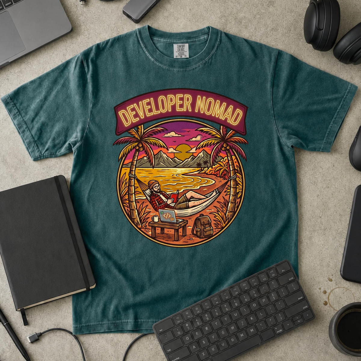 Developer Nomad Premium Shirt — blue spruce Premium Shirt mock-up
