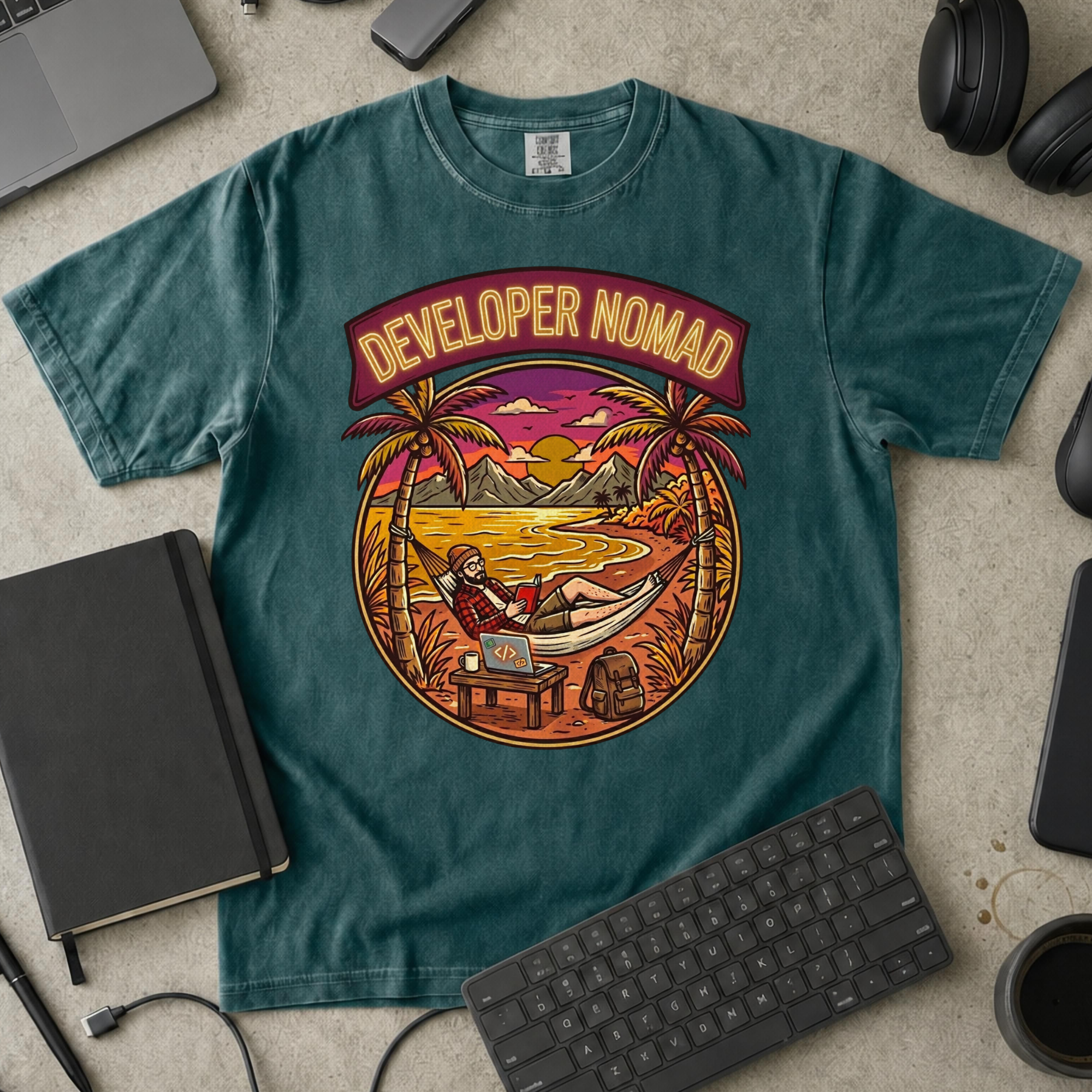 Developer Nomad Premium Shirt — blue spruce Premium Shirt mock-up
