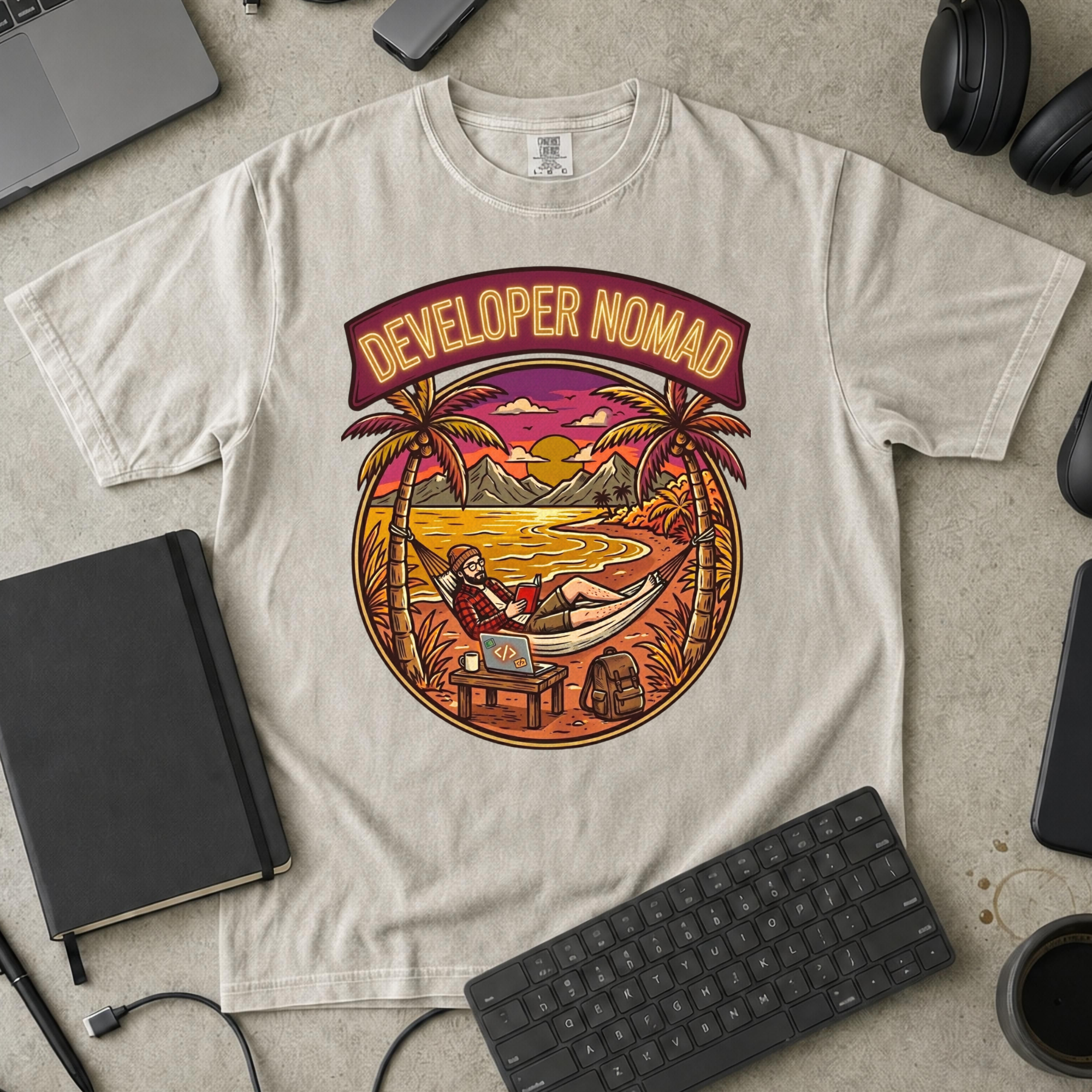 Developer Nomad Premium Shirt — ivory Premium Shirt mock-up