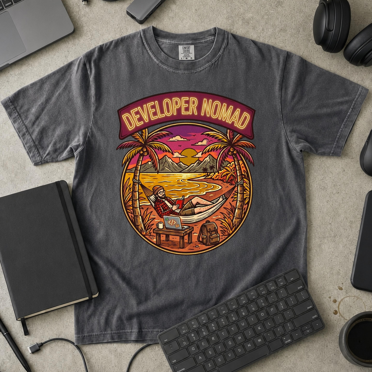 Developer Nomad Premium Shirt — pepper Premium Shirt mock-up