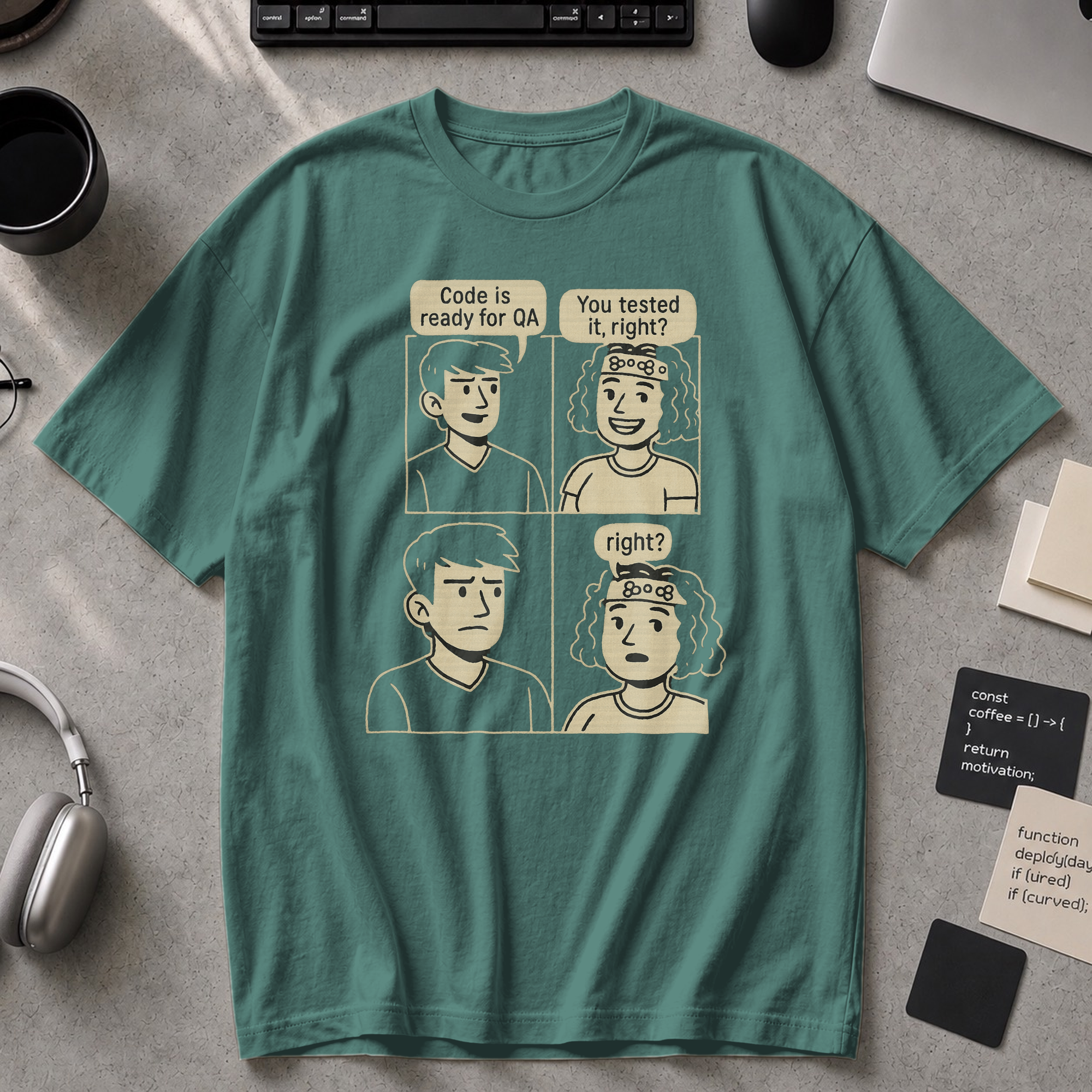 developer vs tester Premium Shirt - Blue Spruce