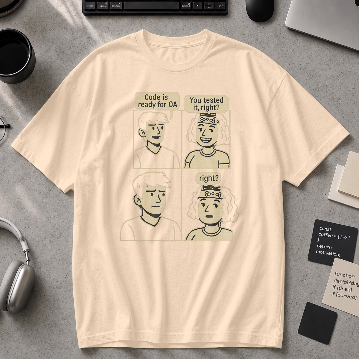 developer vs tester Premium Shirt - Ivory