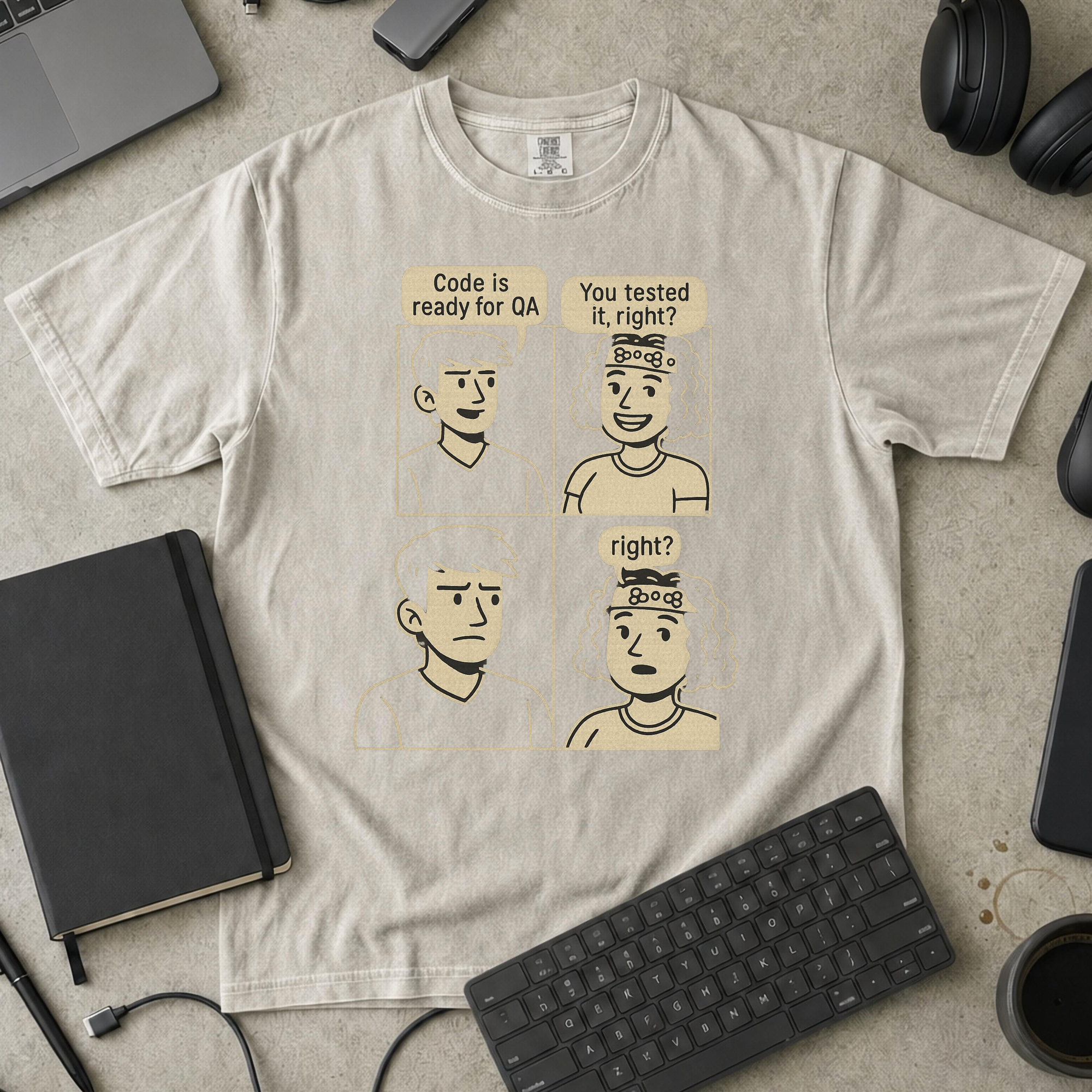 developer vs tester Premium Shirt — ivory Premium Shirt mock-up