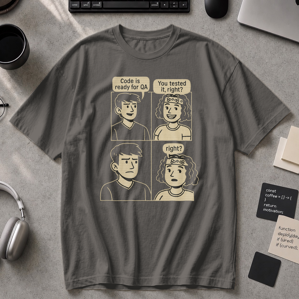 developer vs tester Premium Shirt - Pepper