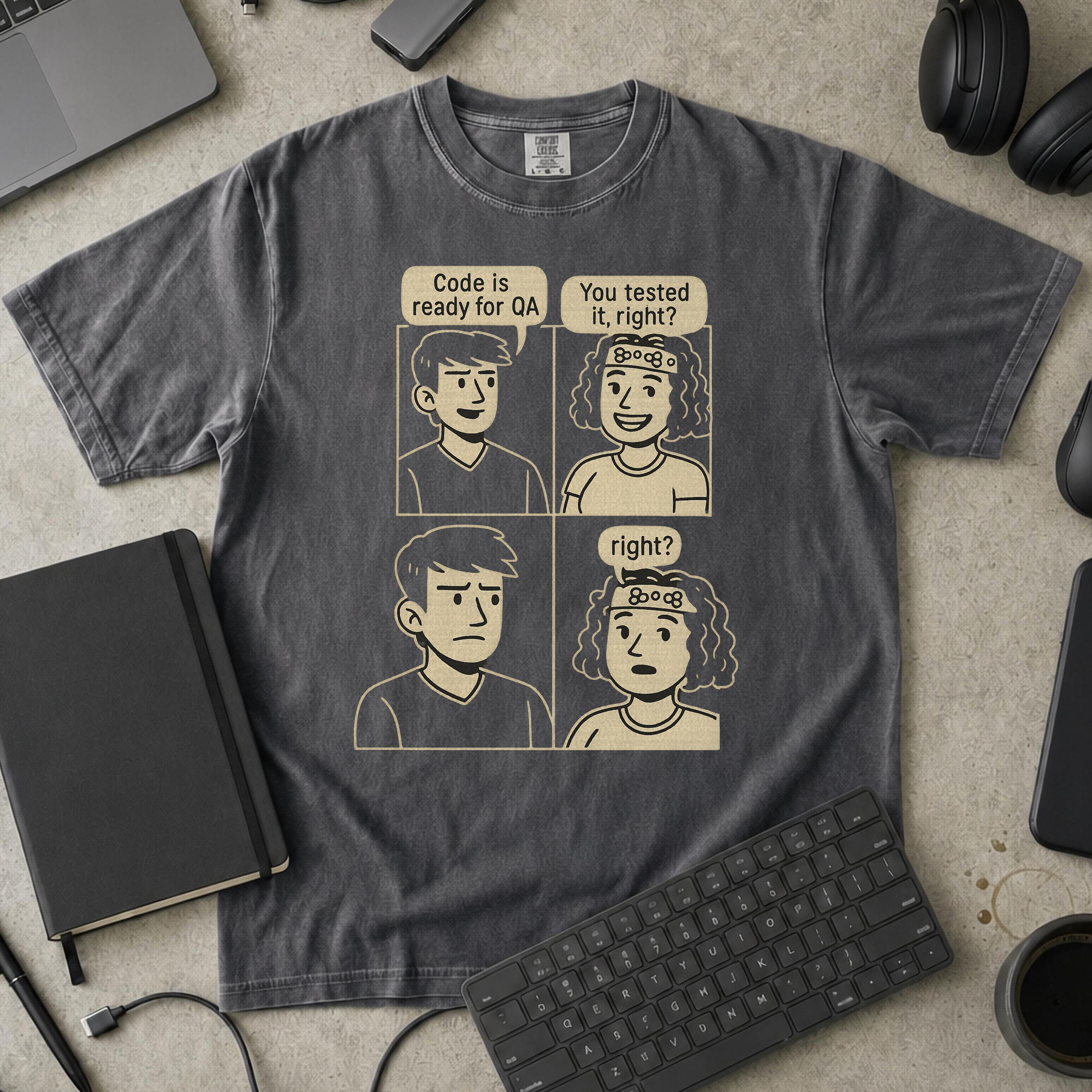 developer vs tester Premium Shirt — pepper Premium Shirt mock-up
