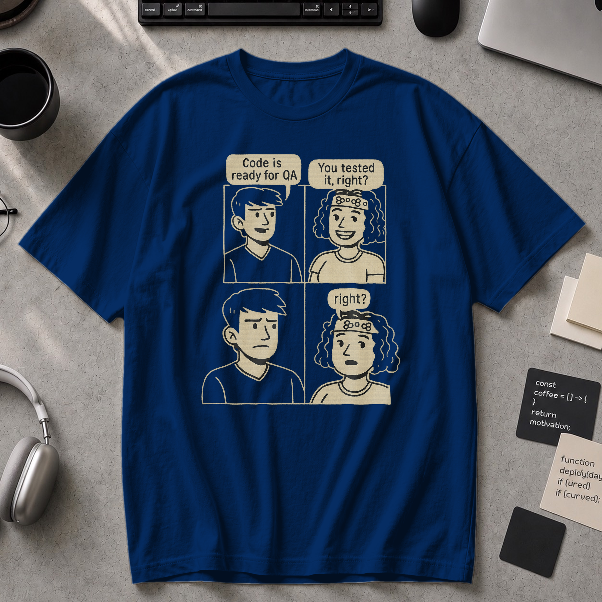 developer vs tester Premium Shirt - True Navy
