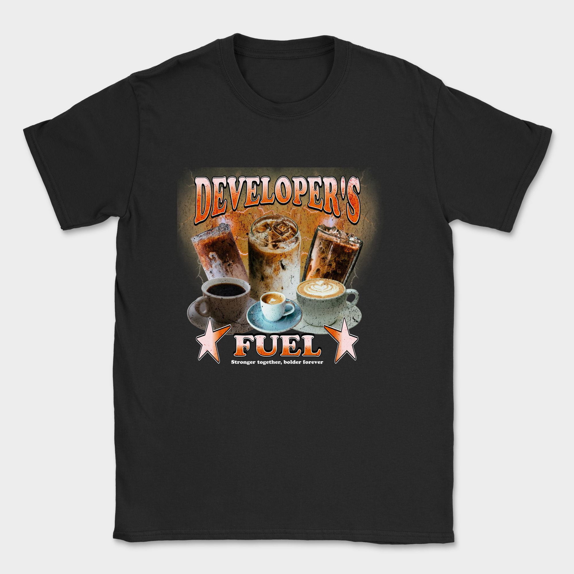 developers fuel coffee shirt — Black